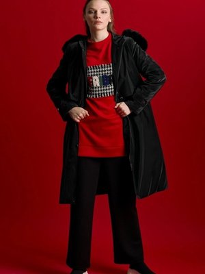 Belden Büzgülü Kapitone Siyah