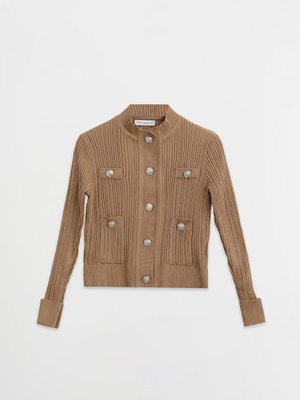 Diva Düğmeli Triko Hırka Camel