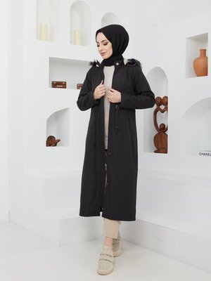 Içi Tam Kürklü Su Ve Rüzgar Geçirmez Büyük Beden Mont