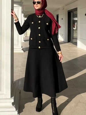 Dilan Siyah Etek Ceket Takım Dilan Siyah Etek Ceket Takım