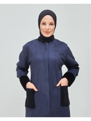 Nubuk Kol Ve Cep Kürk Detaylı Pardesü