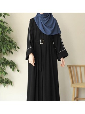 Abaya Kol Ferace Pileli Elbise