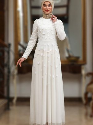 Beyaz Nihan Abiye Elbise Beyaz Nihan Abiye Elbise