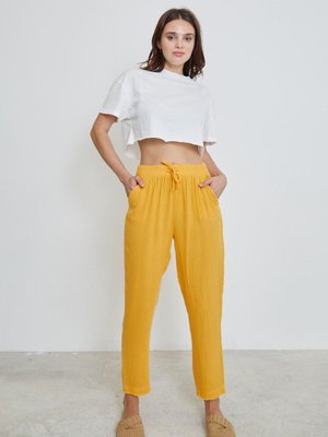 Sarı Bel Lastikli Pantolon Sarı Bel Lastikli Pantolon