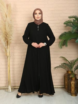 Mevlana Fermuarlı Mevsimlik Tam Boy Ferace Giyim Yeni Sezon