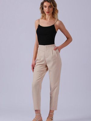 Taş Bel Detaylı Dokuma Pantolon Taş Bel Detaylı Dokuma Pantolon