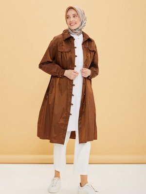Büzgülü Yağmurluk Giy Çık Bakır