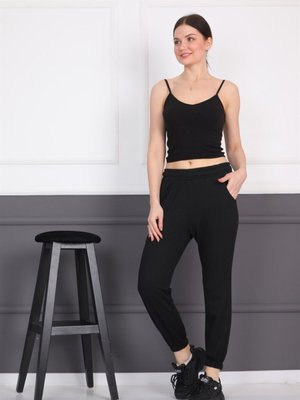 Siyah Paça Lastikli Eşofman Altı Siyah Paça Lastikli Eşofman Altı