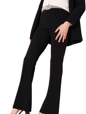 Siyah Düz İspanyol Paça Pantolon