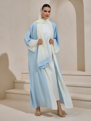 Açık Mavi Pearl Sahra Abaya Set Açık Mavi Pearl Sahra Abaya Set