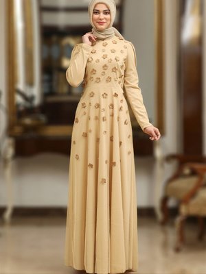 Gold Nihan Abiye Elbise Gold Nihan Abiye Elbise