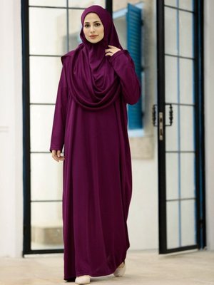 Mürdüm Tek Parça Namaz Elbisesi