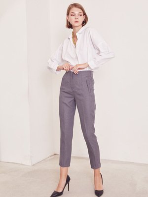 Antrasit Ön Dikişli Kumaş Pantolon