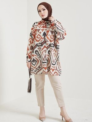 Desenli Gömlek Kahve