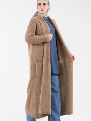 Şal Yaka Triko Hırka Camel Şal Yaka Triko Hırka Camel