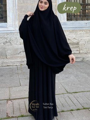 Sultan Baş Tek Parça Sandy Kol Krep Çarşaf