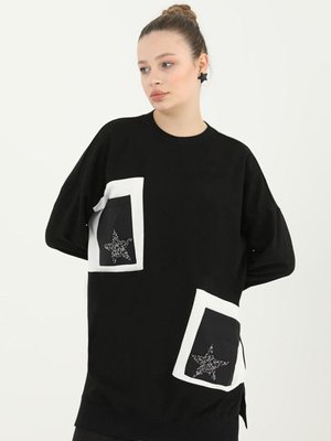 Siyah Yıldızlı Sweat