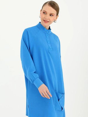 Mavi Puane Yarı Çıtçıtlı İkili Takım Mavi Puane Yarı Çıtçıtlı İkili Takım