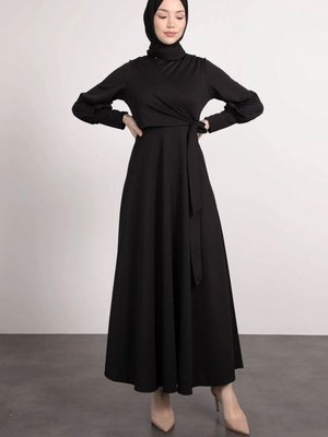 Kemer Bağlama Detaylı Sukuba Elbise Kemer Bağlama Detaylı Sukuba Elbise