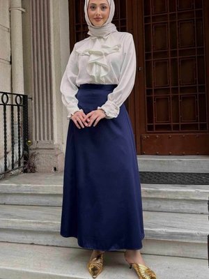 Saten Çan Etek Lacivert Saten Çan Etek Lacivert