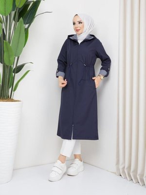 Tünel Kemerli Garnili Ara Boy Trençkot Tünel Kemerli Garnili Ara Boy Trençkot