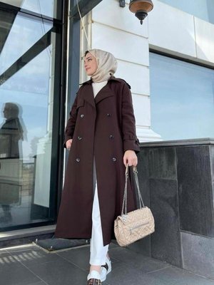 Kahverengi Klasik Trençkot