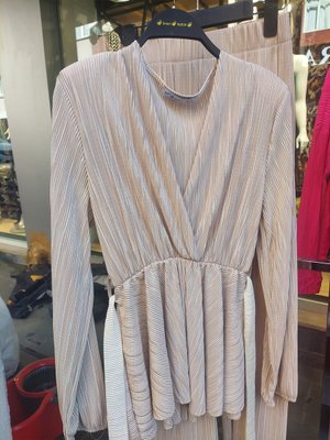 Kuşaklı Pliseli Takım