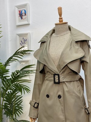 Düğmeli Trençkot Haki