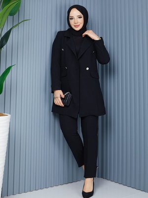 Siyah Blazer Ceket Pantolon Takım
