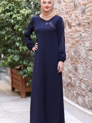 Hira İşlemeli Ferace Lacivert Hira İşlemeli Ferace Lacivert