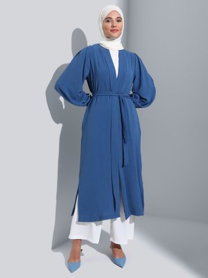 Aerobin Balon Kol Kuşaklı Ferace Koyu İndigo