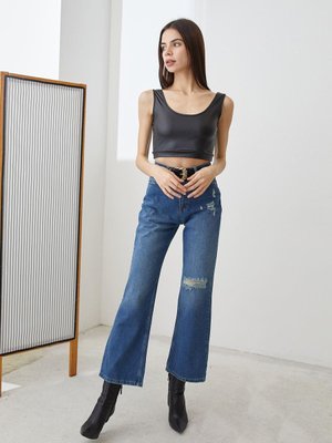 Mavi Yırtık Detay Jean Pantolon