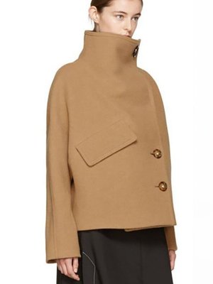 Camel Düğme Detay Dik Yaka Kaşe Kaban Camel Düğme Detay Dik Yaka Kaşe Kaban