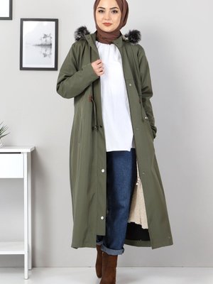 Beli Bağcıklı Mont Haki