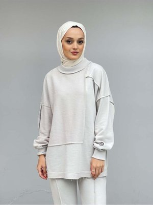 Dikiş Detaylı Dioganal Örme İkili Takım Dikiş Detaylı Dioganal Örme İkili Takım