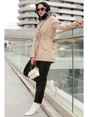 Taş Berfin İçi Kürklü Çift Cepli Mont