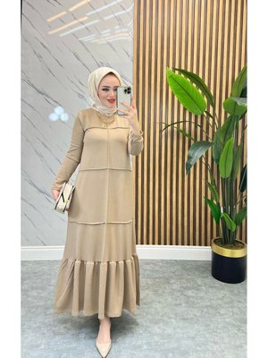 Nervür Detaylı Elbise