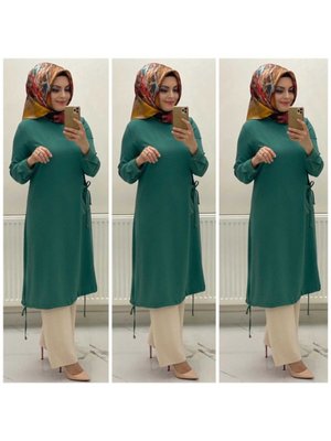 K Zümrüt Yeşili Tunik Pantolon Takım