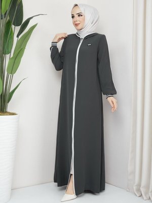 Biyeli Arma Detaylı Ribanalı Spor Ferace Antrasit