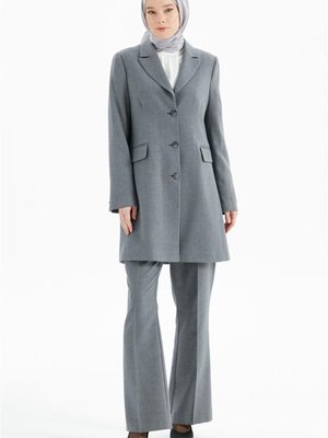 Blazer Üç Düğmeli Ceket Koyu Gri