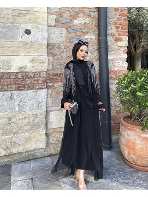 Hürrem Serisi Lı Ve Taşlı Tül Abaya