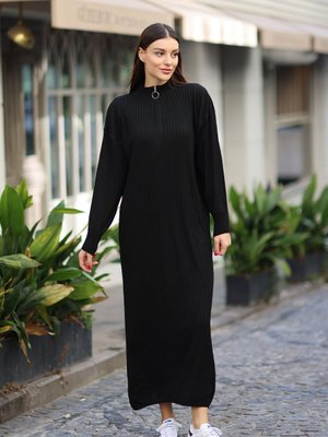 Boydan Triko Elbise Siyah Boydan Triko Elbise Siyah