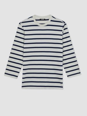 Regular Fit Bisiklet Yaka Çizgili Uzun Kollu Pamuk Tunik