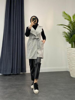 Mihver Kaşe Cepli Yelek Gri Mihver Kaşe Cepli Yelek Gri