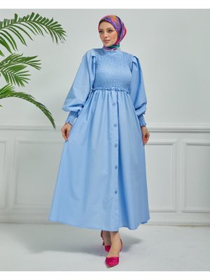 Gipe Detaylı Terikoton Elbise