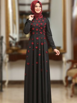 Siyah Bordo Nihan Abiye Elbise Siyah Bordo Nihan Abiye Elbise