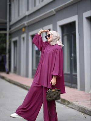 Şeker Tunik Pantolon Takım Mor Model