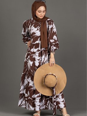 Lina Elbise Kahverengi Lina Elbise Kahverengi