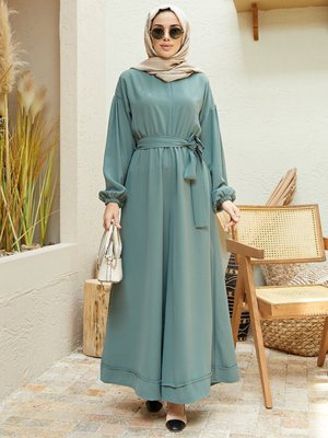 Beli Kuşak Detaylı Tulum Mint Beli Kuşak Detaylı Tulum Mint