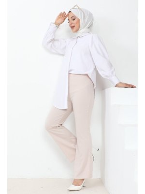 Bej Piyale İspanyol Paça Pantolon